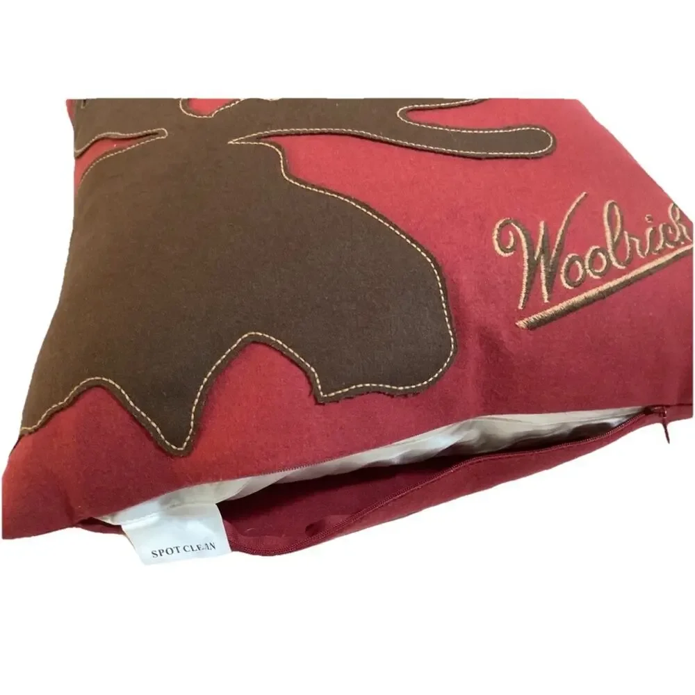 Woolrich MOOSE‎ ANTLER Decorative Appliqué Throw Feather Pillow 15”x 15” EUC